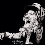 ホアン・ルイス・ルビアレスが描くマジシャンを題材にしたカリカチュア似顔絵